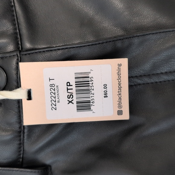 Black Tape Faux Leather Pants Large - Picture 6 of 9